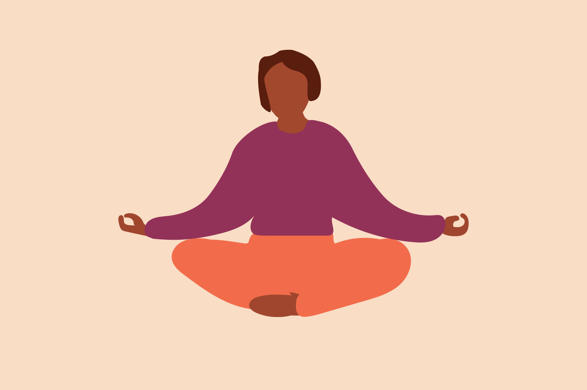 En illustration som föreställer en person som gör yoga