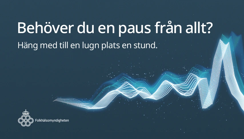 En illustration där det står "Behöver du en paus från allt?