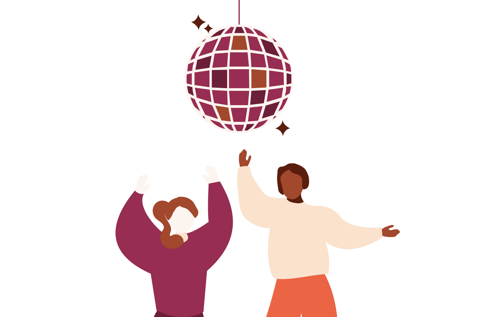 Illustration på studenter som festar