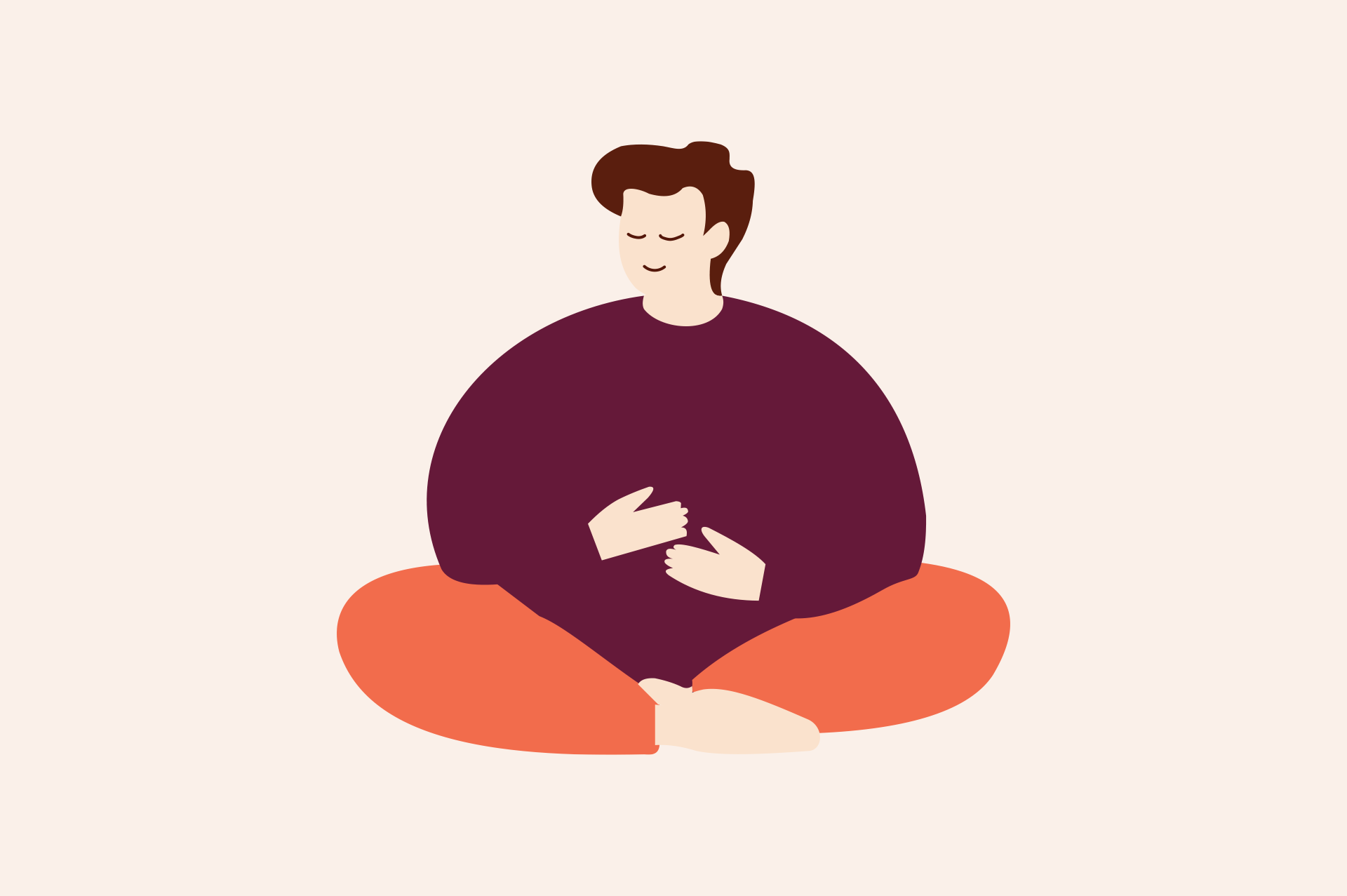 An illustration of a person looking mindful