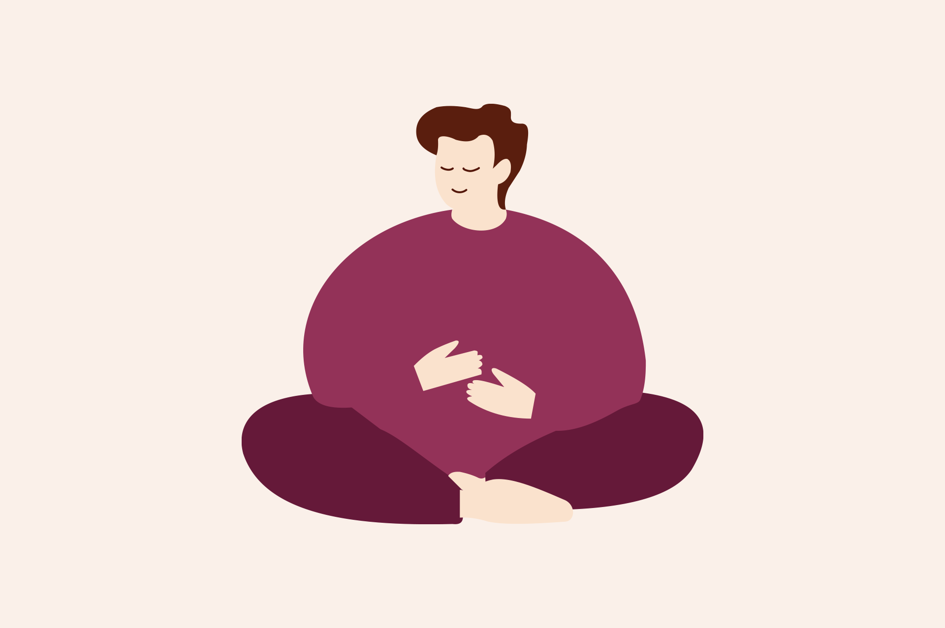 En illustration som föreställer en person som utövar yoga