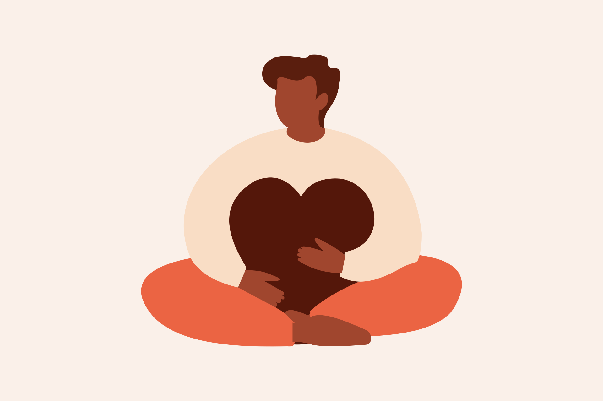 En illustration av en person som utövar mindfulness