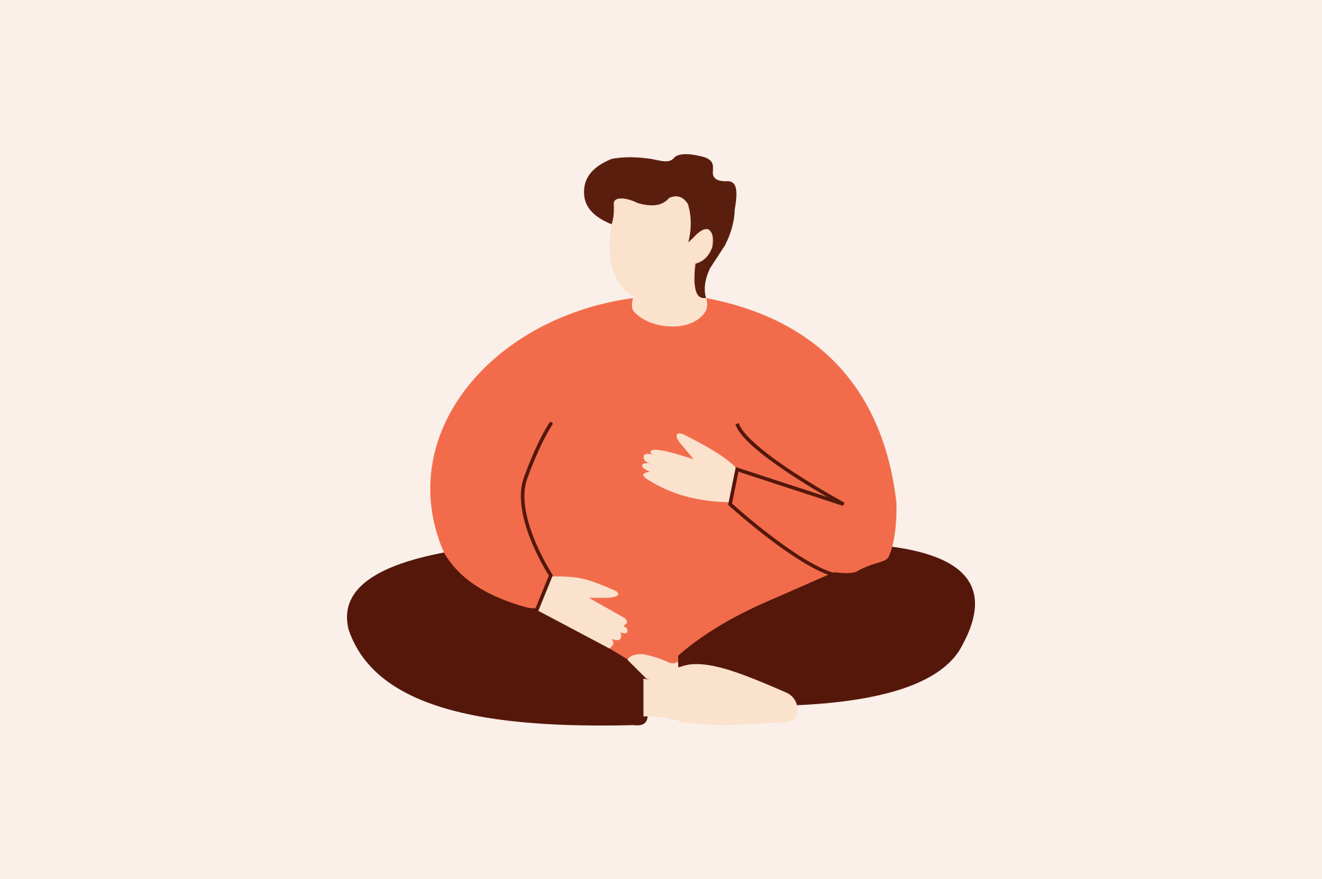 An illustration of a person doing a breathing exercise