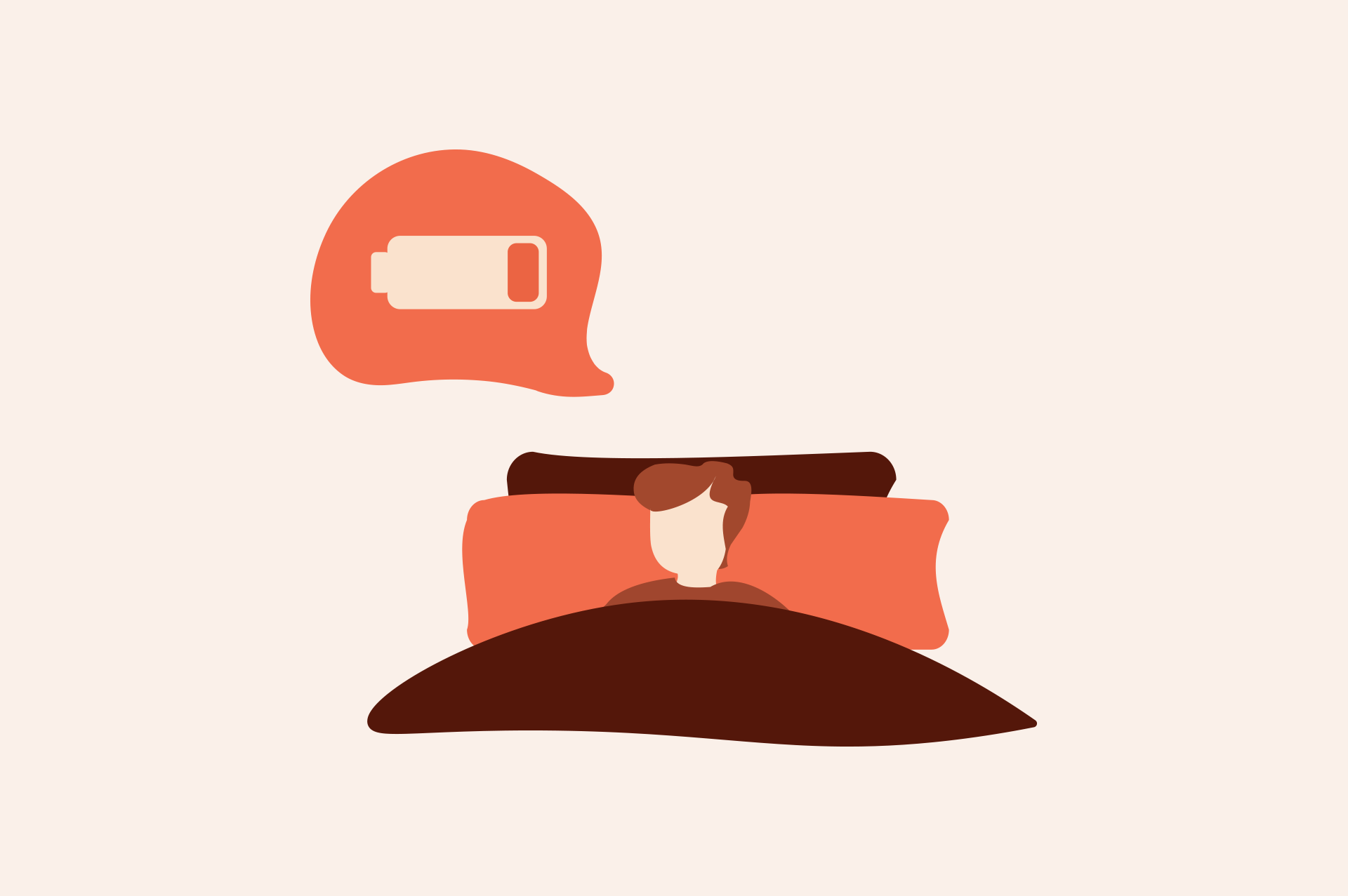 Illustration of a person lying in bed who can't sleep